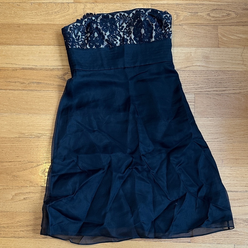 Ann Taylor- Elegant Black Strapless Dress